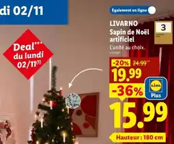 Lidl Livarno sapin de noël artificiel offre