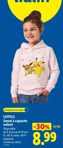 Lidl LUPILU Sweat à capuche enfant offre