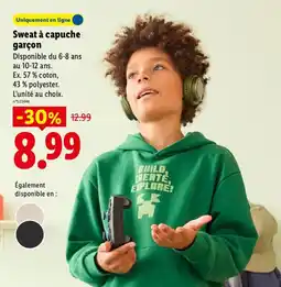 Lidl Sweat à capuche garçon offre