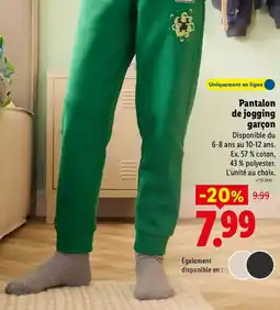Lidl Pantalon de jogging garçon offre