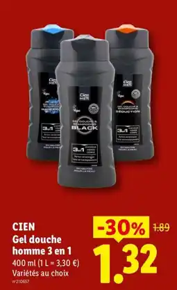 Lidl CIEN Gel douche homme 3 en 1 offre