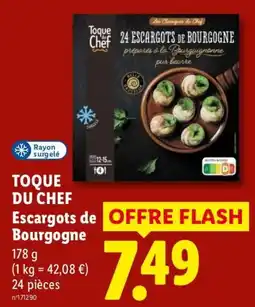 Lidl TOQUE DU CHEF Escargots de Bourgogne offre