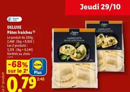 Lidl Deluxe Pâtes fraîches offre