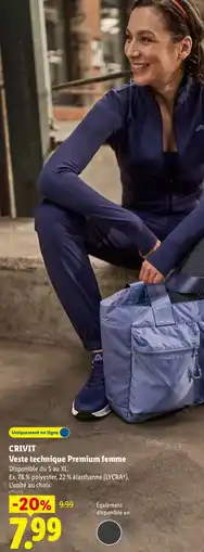 Lidl Crivit veste technique premium femme offre
