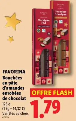 Lidl FAVORINA Bouchées en pâte d'amandes enrobées de chocolat offre