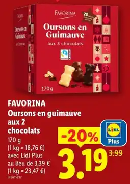 Lidl FAVORINA Oursons en guimauve offre