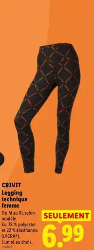 Lidl CRIVIT Legging technique femme offre