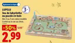 Lidl LUPILU Jeu de labyrinthe ou puzzle en bois offre