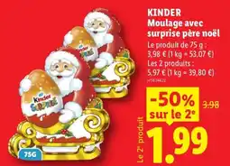 Lidl KINDER Moulage avec surprise père noël offre