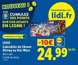 Lidl LEGO Calendrier de l'Avent Disney ou Star Wars offre