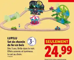 Lidl LUPILU Set de chemin de fer en bois offre