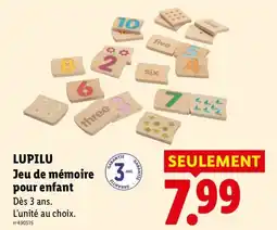Lidl LUPILU Jeu de mémoire pour enfant offre