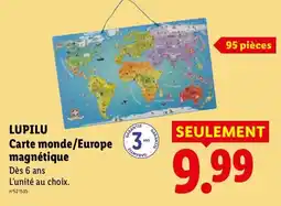 Lidl LUPILU Carte monde/Europe magnétique offre