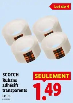 Lidl SCOTCH Rubans adhésifs transparents offre