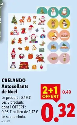 Lidl CRELANDO Autocollants de Noël offre