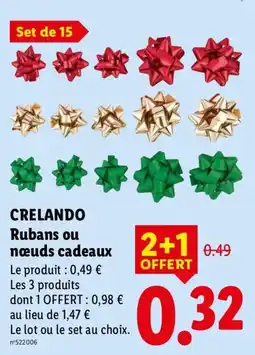 Lidl CRELANDO Rubans ou nœuds cadeaux offre