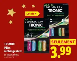 Lidl TRONIC Piles rechargeables offre