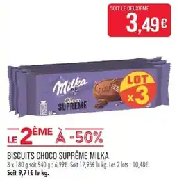 Match Milka Biscuits Choco Suprême offre