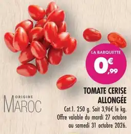 Match LA BARQUETTE TOMATE CERISE ALLONGÉE offre