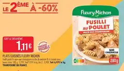 Match Fleury Michon Fusilli au Poulet offre