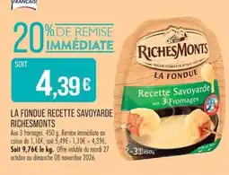 Match RichesMonts La Fondue Recette Savoyarde offre