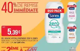 Match Sanex Gel douche hypoallergénique zéro % offre
