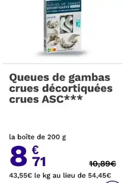 Picard Picard Queues de gambas crues décortiquées offre