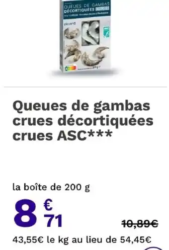 Picard Queues de gambas crues décortiquées