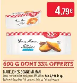 Match Bonne Maman Madeleines offre