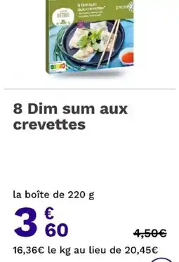 Picard Picard 8 Dim sum aux crevettes offre