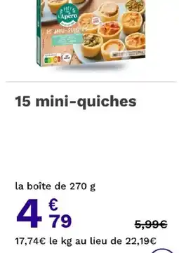 Picard Prêt à l'Apero mini-quiches offre