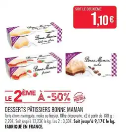 Match Bonne Maman Desserts pâtissiers offre