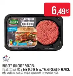 Match Socopa Burger du Chef offre