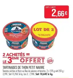 Match Petit Navire Tartinades de thon offre