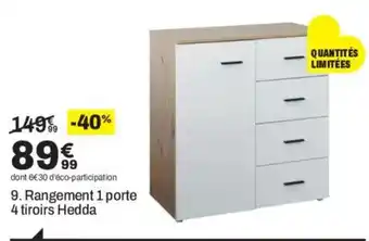 Hedda Rangement 1 porte 4 tiroirs