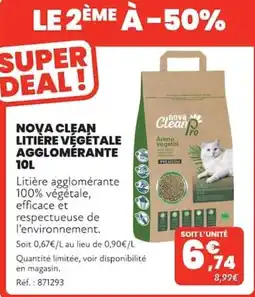 Animalis nova Clean Litière végétale agglomérante offre