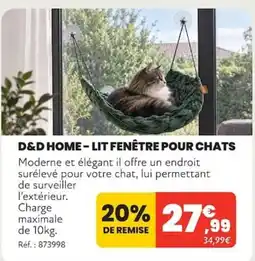 Animalis D&D HOME - LIT FENÊTRE POUR CHATS offre