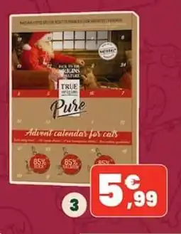 Animalis True Origins Pure Advent calendar for cats offre