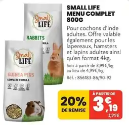 Animalis Small Life Menu Complet offre