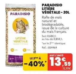 Animalis PARADISIO LITIÈRE VÉGÉTALE offre