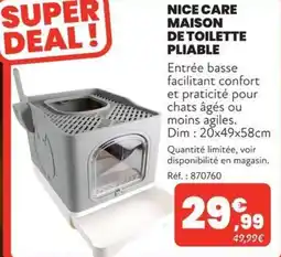 Animalis NICE CARE MAISON DE TOILETTE PLIABLE offre