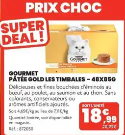 Animalis GOURMET PÂTÉE GOLD LES TIMBALES offre