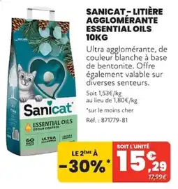 Animalis Sanicat Litière agglomérante offre
