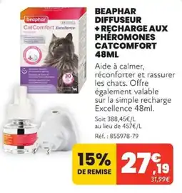 Animalis BEAPHAR DIFFUSEUR + RÉCHARGE AUX PHÉROMONES CATCOMFORT offre