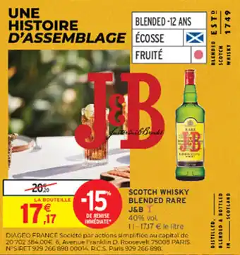 J&B Scotch Whisky Blended Rare
