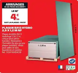 Brico Dépôt PLAQUE BA13 HYDRO offre
