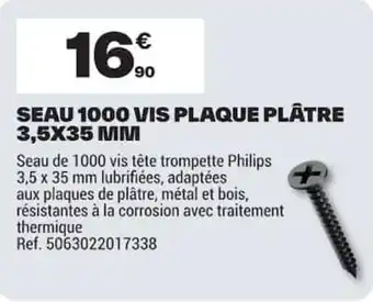 SEAU 1000 VIS PLAQUE PLÂTRE