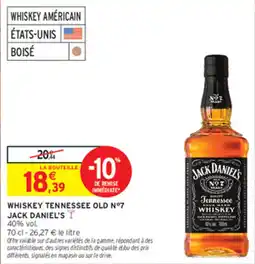 Intermarché Contact JACK DANIEL'S WHISKEY TENNESSEE OLD N°7 offre