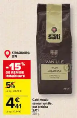 Carrefour SATI Café moulu saveur vanille offre