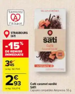 Carrefour SATI Café caramel vanillé offre